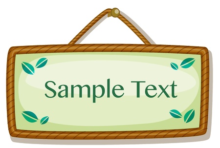 Illustration of a small hanging signのイラスト素材