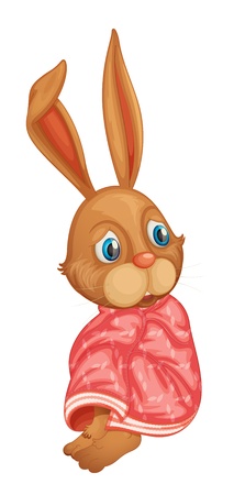 Illustration of a rabbit huddled on the groundのイラスト素材