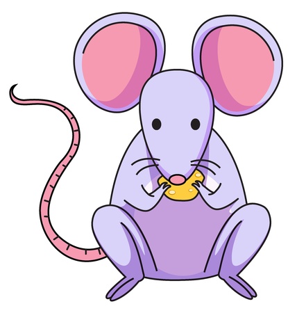 Illustration of a purple mouseのイラスト素材