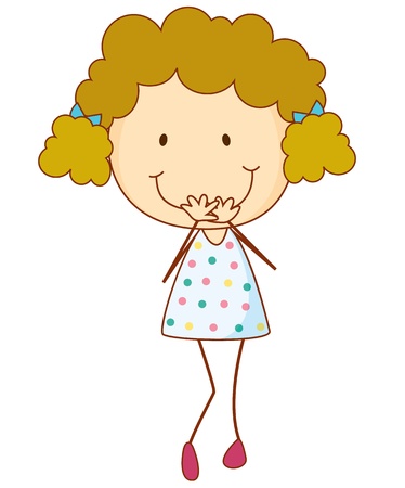 Stick figure of a cute girlのイラスト素材