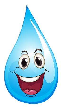 Illustration of drop with happy expressionのイラスト素材