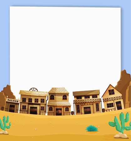 Illustration of wild west on paperのイラスト素材