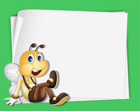 Illustration of a bee on paperのイラスト素材