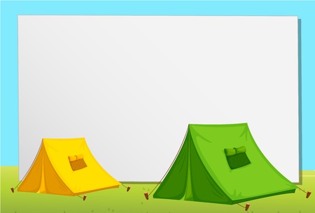 White paper template with tentsのイラスト素材