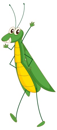 Illustration of a comical grasshopperのイラスト素材