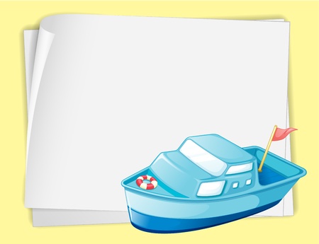 Illustration of a boat on white paperのイラスト素材