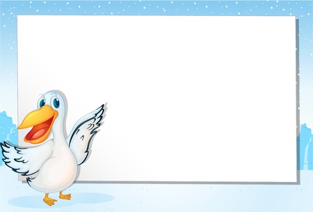 Illustration of pelican and paperのイラスト素材