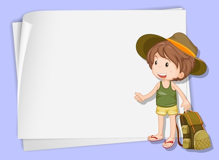 Illustration of a boy on paperのイラスト素材