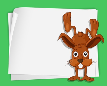 Illustration of a rabbit on paperのイラスト素材