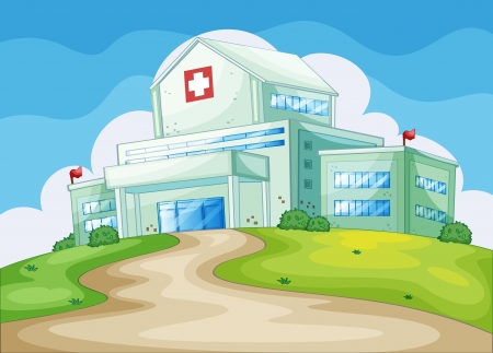 illustration of a modern hospitalのイラスト素材