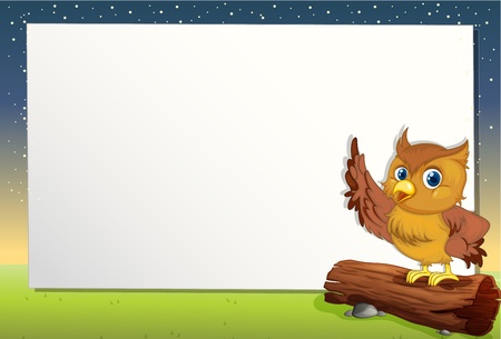 Cartoon paper template of an owl のイラスト素材