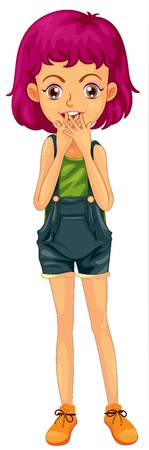 illustration of an isolated young woman on whiteのイラスト素材