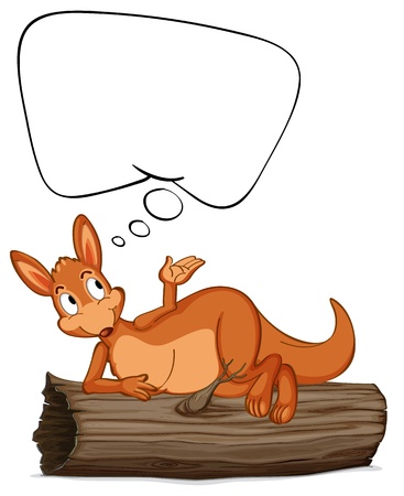 Illustration of a kangaroo thinkingのイラスト素材