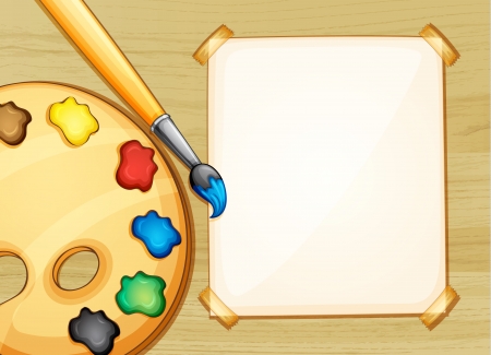 Illustration of paints and a sheetのイラスト素材