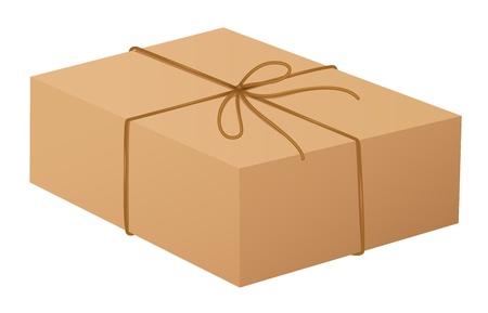 Illustration of a cardboard box on whiteのイラスト素材