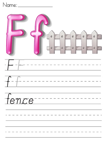 Alphabet worksheet on white paperのイラスト素材