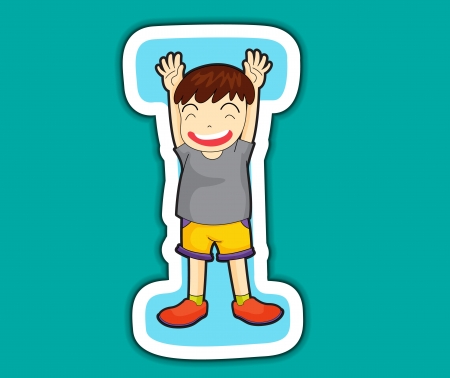 Illustrated alphabet letter series with kidsのイラスト素材