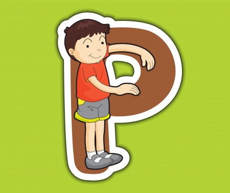 Illustrated alphabet letter series with kidsのイラスト素材