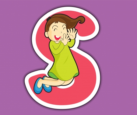 Illustrated alphabet letter series with kidsのイラスト素材