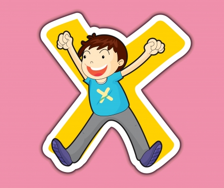 Illustrated alphabet letter series with kidsのイラスト素材