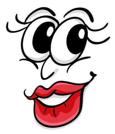 Illustration of a comical facial expressionのイラスト素材