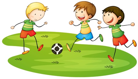 Illustration of kids playing sportのイラスト素材