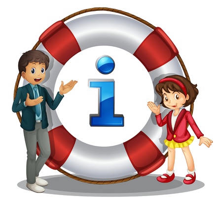 Illustration of boy and girl informationのイラスト素材