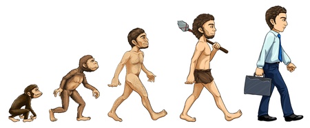 Illustration of the process of evolutionのイラスト素材