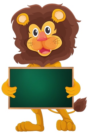 Illustration of a cartoon character holding a blank boardのイラスト素材