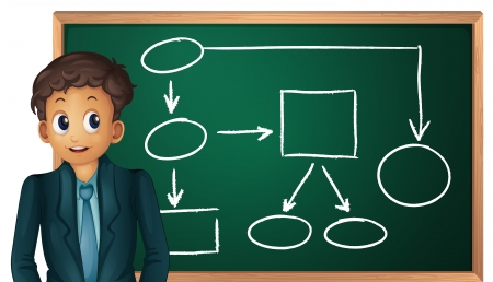 Illustration of a man showing networkingのイラスト素材