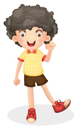 illustration of a boy on a white backgroudのイラスト素材