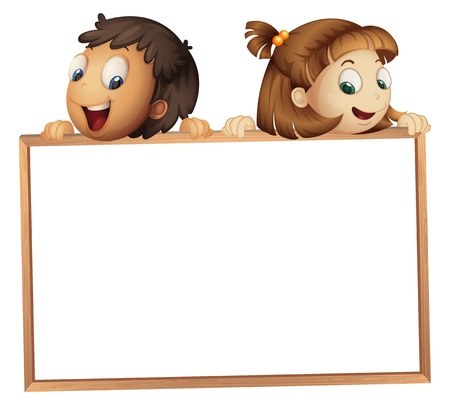 illustration of a kids showing board on a white backgroundのイラスト素材
