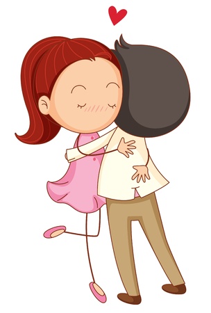illustration of a a boy and a girl on a white background illustration of a a boy and a girl on a white background