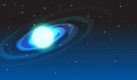 illustration of a saturn in blue skyのイラスト素材