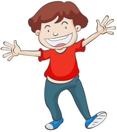 illustration of a boy on a white backgroundのイラスト素材