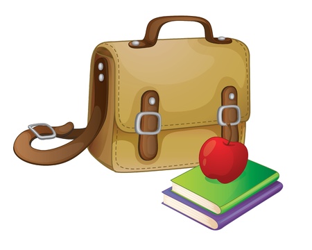illustration of a school bag on a whiteのイラスト素材