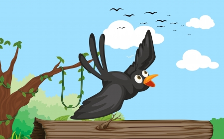 illustration of a tiger and tree in natureのイラスト素材