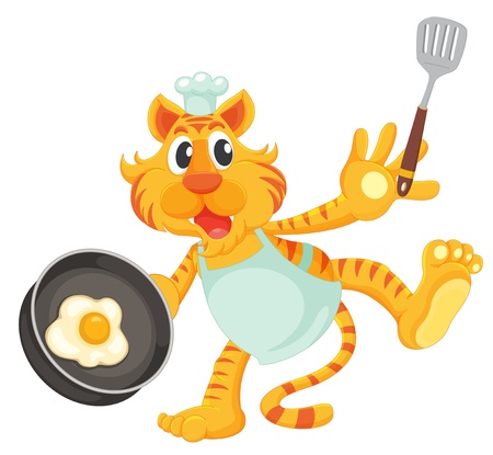 illustration of a tiger in a white backgroundのイラスト素材