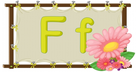 Alphabet letter illustration on a brown canvasのイラスト素材