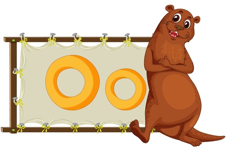Alphabet letter illustration on a brown canvasのイラスト素材
