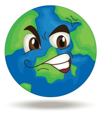 Illustration of a globe faceのイラスト素材
