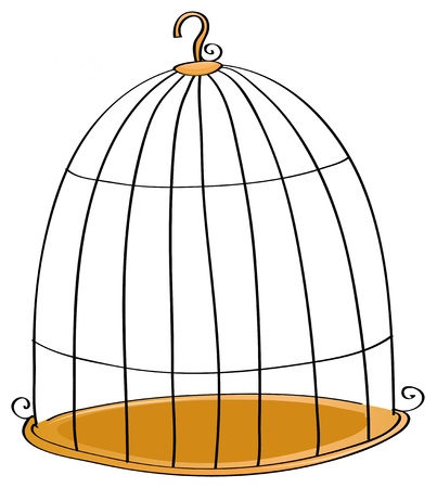 illustration of cage in a white backgroundのイラスト素材
