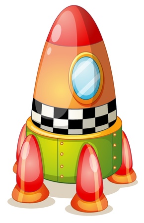 illustration of space shuttle on a white backgroundのイラスト素材