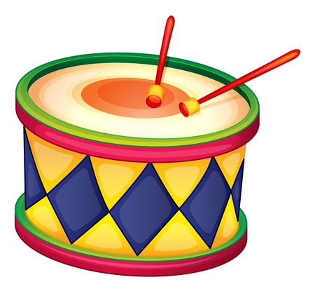 illustration of a colorful drum on a whiteのイラスト素材