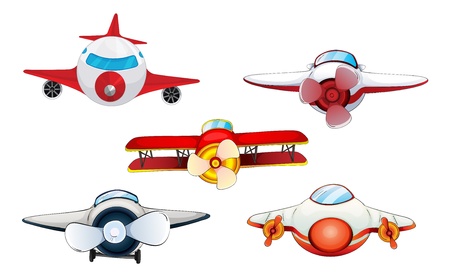 illustration of various aeroplanes on a white backgroundのイラスト素材