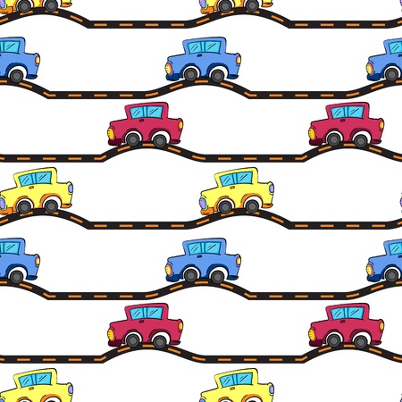 illustration of various cars on a white backgroundのイラスト素材