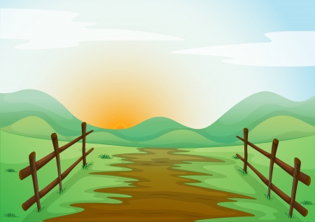 illustration of a landcape in a beautiful natureのイラスト素材