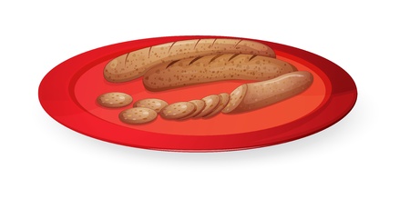 illustration of sausages on a white backgroundのイラスト素材