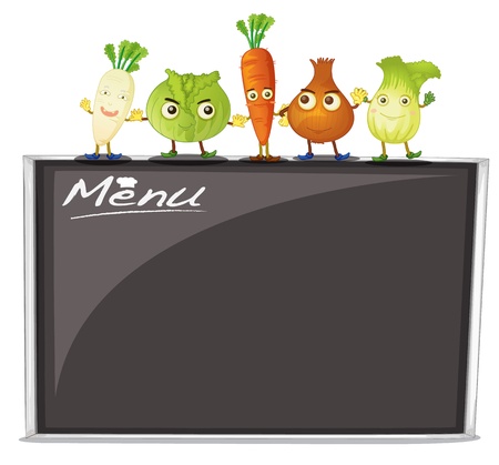 illustration of menu on black board on a white backgroundのイラスト素材