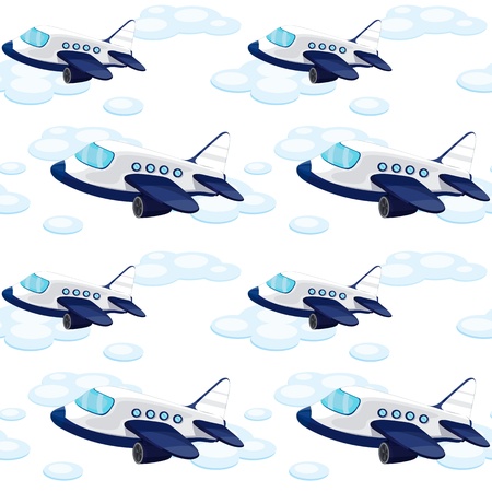 illustration of an array on aeroplane on whiteのイラスト素材
